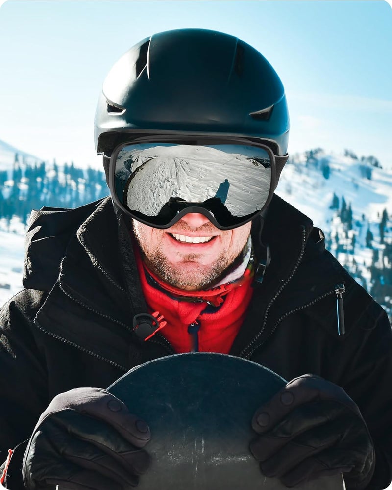 RIOROO Ski Goggles Snowboard Goggles for Men Women Adults Youth,Over Glasses OTG/100% UV Protection/Anti-fog/Wide Vision - Image 2